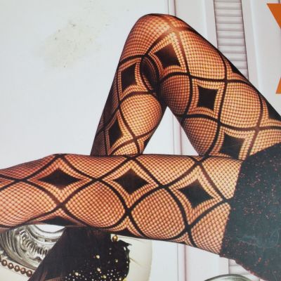 OCDC Luv Stockings Women's Spandex Diamond Fishnet Pantyhose Black Sexy One Size